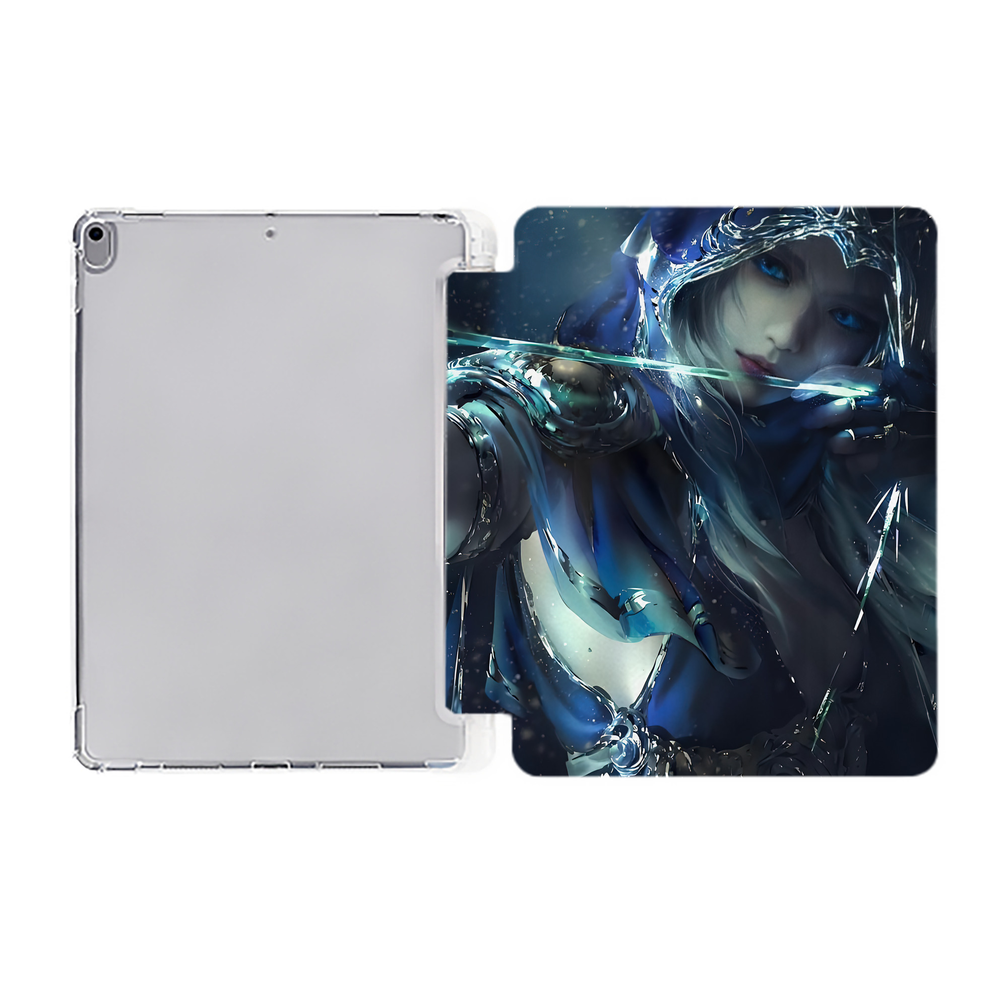 （画像用） リーグ・オブ・レジェンド League of Legends LOL IPad ケース ペン収納付き 三つ折りスタンド PUレザー×シリコン 対応機種9.5/10.5/10.9インチ